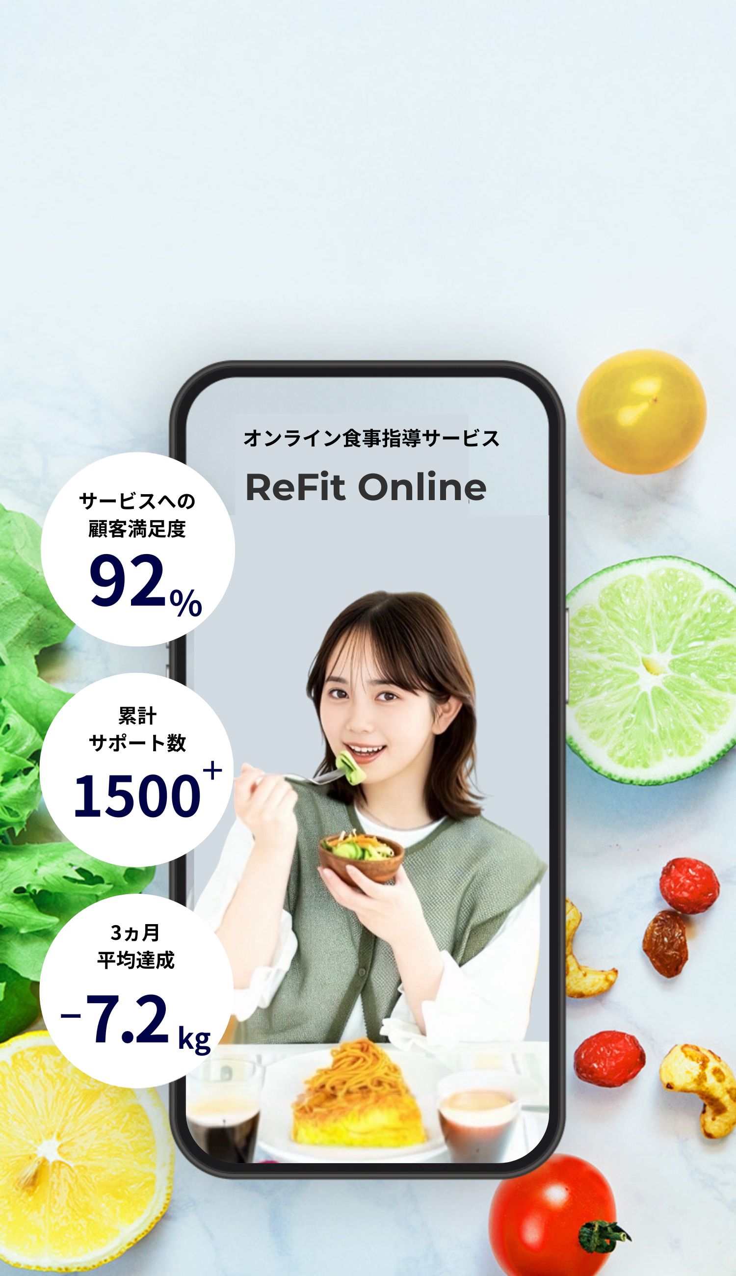 ReFit Online オンライン食事指導サービス メインビジュアル